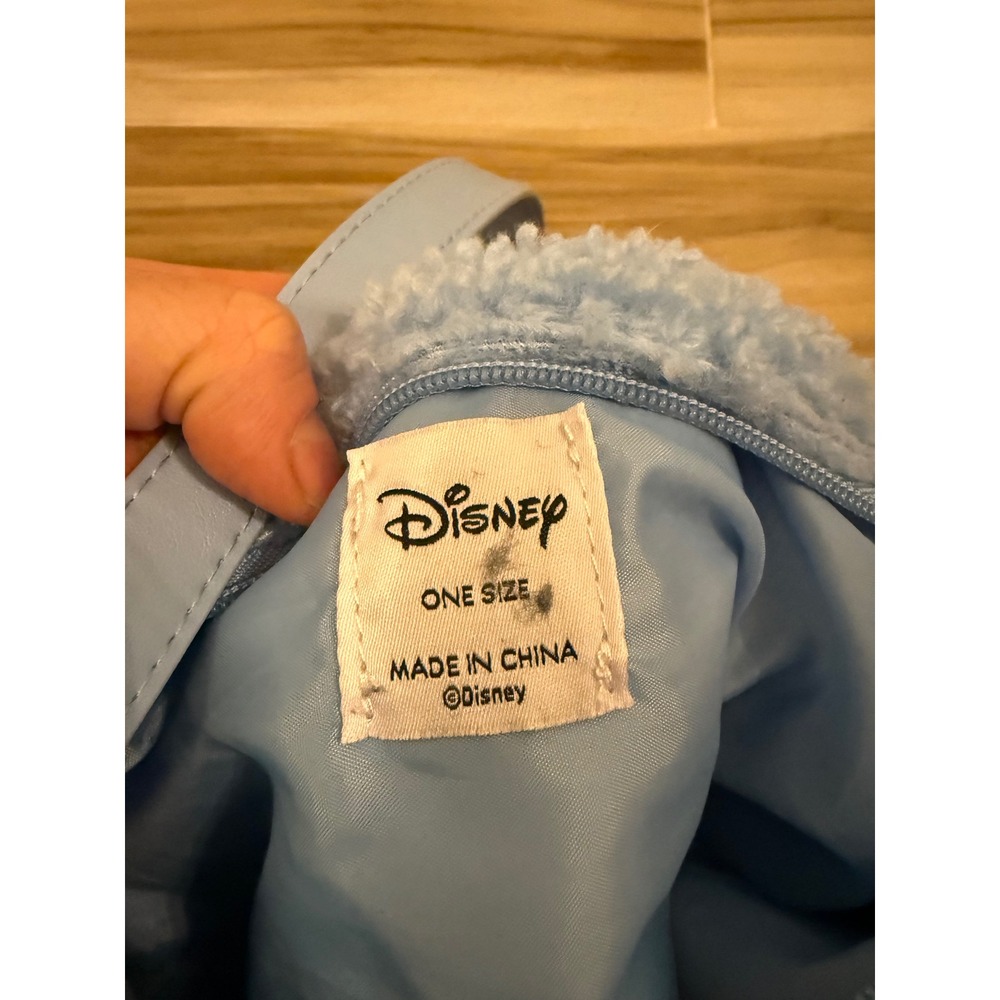 Disney Stitch Primark Blue Sherpa Fleece Chain Shoulder Bag Baguette Purse - Picture 5 of 8